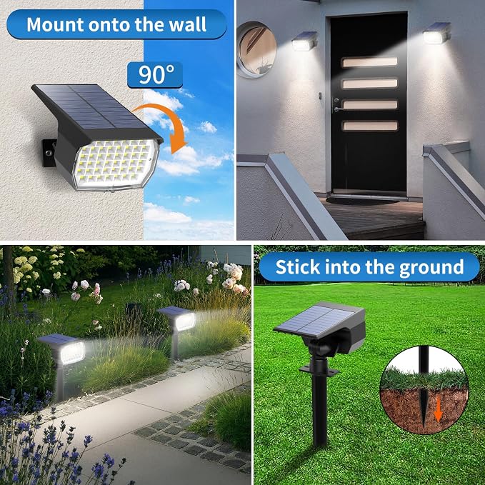 Solar Spot Lights Outdoor 10 Pack, Solar Landscape Spotlights Waterproof - Image 5