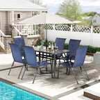 TLSUNNY 7 Pieces Patio Dining Set, Outdoor Table and Chairs W/1.69″ Umbrella by TLSUNNY