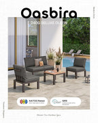 Aluminum Outdoor Patio Sofa Set, 2 Seats Modular Sectional Reclining Loveseat - Image 7