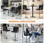 Yaheetech Bar Stools Set of 2, PU Leather Height Adjustable Swivel Barstools - Image 7