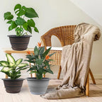 12 Inch Plastic-Flower Pot-for-Indoor Plants, 3 Pack Large planters - Image 6