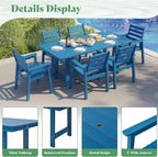 AMERLIFE 7-Piece HDPE Outdoor Dining Set - Image 5