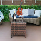 VINGLI Outdoor Wicker Side Table Patio Side Tables - Image 7
