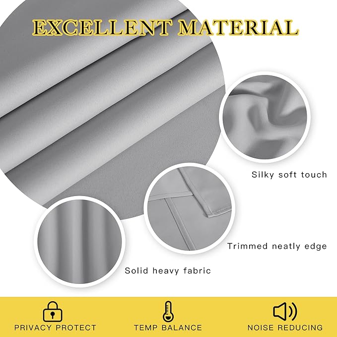 NICETOWN Blackout Curtains 63 inches Long - Image 2