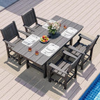 Pamapic 5-Piece Outdoor Dining Set, HDPE Outdoor Rectangular Table and 4 Chairs by Pamapic