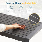 Wisteria Lane Outdoor Furniture Patio Coffee Table, Rectangle Outdoor Coffee - Image 4