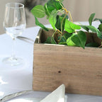Efavormart 24"x6" Natural Rectangular Wood Planter Box Set - Image 6