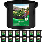 12-Pack 7 Gallon Thickened Non-Woven Grow Bags, Aeration Fabric Pots by JNYONG