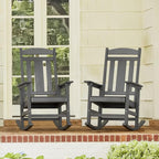 LUE BONA Outdoor Rocking Chairs Set of 2, Weather Resistant HDPS Poly Rocker - Image 3