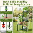 5-Tier Metal Plant Stand Indoor Outdoor, Corner Tall Plant Shelf - Image 3