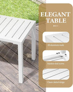 Crestlive Products Outdoor Side Table Set of 2, Aluminum Rectangular Side/End - Image 5