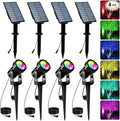 T-SUNUS Color Changing Solar Landscape Spotlights 4 Pack, IP65 Waterproof RGB by T-SUNUSLighting