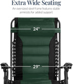 Best Choice Products Oversized Padded Zero Gravity Chair, Folding Outdoor Patio - Image 4