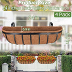 ZeeDix 4 Pack 24 Inch Railing Planter Box, Metal Window Boxes - Image 3