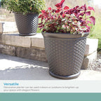 Suncast Sonora 22 Inch Plastic Wicker Indoor or Outdoor Decorative Garden - Image 6