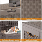 30 Gallon Resin Deck Box, Lockable Patio Outdoor Storage Box - Image 4