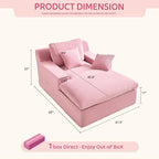 63" Chaise Lounge Chair Indoor, Set of Convertible Sleeper Sofa Couch - Image 2