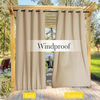 NICETOWN 2 Panels Weighted Blackout Cabana Curtains Outdoor Patio, W52 x L84 - Image 7