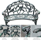 Outsunny Outdoor Bench, Cast Aluminum Outdoor Furniture, Metal Bench - Image 5