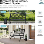 MFSTUDIO 50" Lucky Clover Outdoor Bench, Durable Patio Garden Bench Park Chair - Image 6
