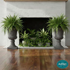 Urn Planters 22", Tall Stone-Resin Pedestal Planters - Image 6