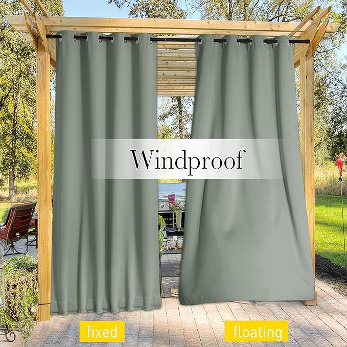 NICETOWN 2 Panels Weighted Outdoor Curtains - Image 5