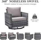 Belord 6 Piece Outdoor Furniture Patio Wicker Sofa Set, Oversize Outdoor Swivel - Image 6