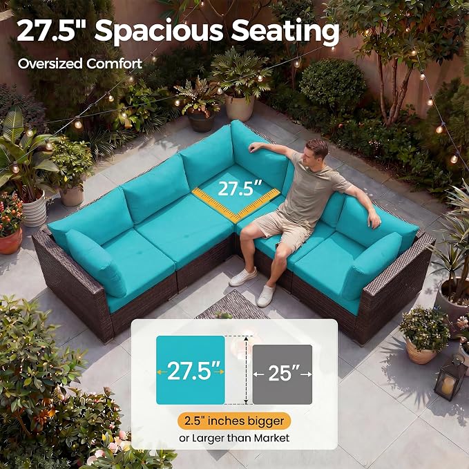 NICESOUL Large Outdoor Patio Furniture Set - Image 6