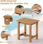 LUE BONA Outdoor Side Table Set of 2, HDPS Small Outdoor Adirondack Side Tables - Image 5