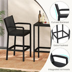 COSTWAY 3 Pieces Patio Bar Set, Modern Outdoor Bistro Set - Image 8