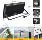 2 Pack 1000W LED Flood Light Outdoor, 4250W Equivalent Super Bright 99500LM - Image 2