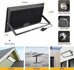 2 Pack 800W LED Flood Light Outdoor, 3750W Equivalent Super Bright FloodLight - Image 6