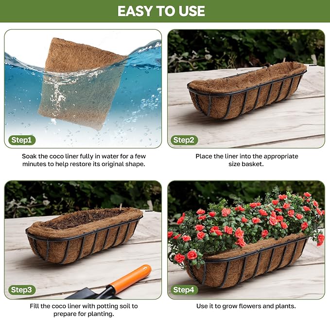 2Pcs Trough Coco Liner 30" Coco Coir Liners - Image 4