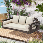 3 Seat Porch Swing, Wicker Patio Swing by YALISSEY