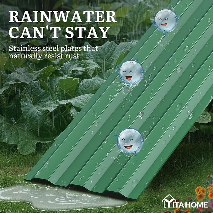 YITAHOME 6pcs 12x4x1 ft Galvanized Raised Garden Bed Kit, Large Metal Planter - Image 5