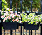 4 Pack Metal Hanging Planter for Outdoor Plants, 10 Inch Black Fence Planters - Image 9