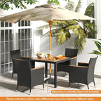 Tangkula 5 Pieces Rattan Outdoor Dining Set - Image 3