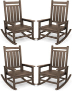 SERWALL Oversized Outdoor Rocking Chair Set of 4, HDPE Rocker by SERWALL