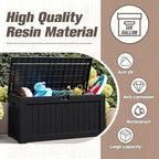 JUMMICO 120 Gallon Resin Deck Box, Large Outdoor Storage Box Waterproof & - Image 3