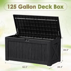 Devoko 125 Gallon Outdoor Storage Box, Waterproof Resin Deck Box - Image 7