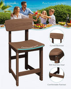SERWALL 3-Piece Outdoor Counter Height Bar Set, HDPE Patio Bar Table - Image 4