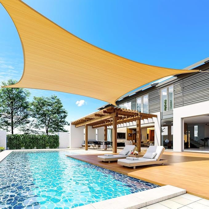 Quictent 24X24FT Large Oversized 185G HDPE Square Sun Shade Sail Canopy 98% UV - Image 9