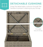Best Choice Products Set of 2 Wicker Ottomans, Additional Seating, Side Table - Image 5