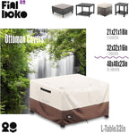 Patio Ottoman Cover, 100% Waterproof 600D Heavy Duty Outdoor Table Cover - Image 3
