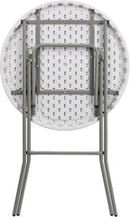 Flash Furniture Elon 2.6-Foot Round Granite White Plastic Bar Height Folding - Image 6