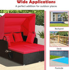 ORALNER Outdoor Daybed, 2-Person Wicker Patio Sofa - Image 9