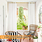 RYB HOME Outdoor Sheer Linen Curtains - Image 3