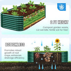 Quictent Galvanized Raised Garden Bed Kit, Strengthened by Crossbar, Dark Green - Image 5