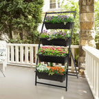 Giantex 2 Pcs 5.2FT Vertical Raised Garden Bed, 4-Tier Elevated Planter Box w/4 - Image 2