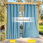 NICETOWN 2 Panels Weighted Blackout Outdoor Curtains - Image 7